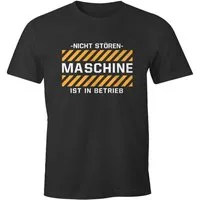 MoonWorks Print-Shirt Herren T-Shirt -Nicht stören- Maschine ist in Betrieb lustiges Spruch mit Print