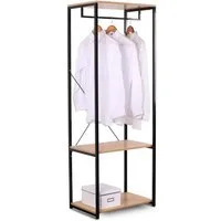 Woltu Kleiderständer, (1 St), mit Schuhregal Garderobe Ständer, Metall und Holz