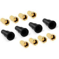 conecto conecto SAT Montage Set, 12-teilig, 8x 7mm F-Stecker vergoldet und SAT-Kabel