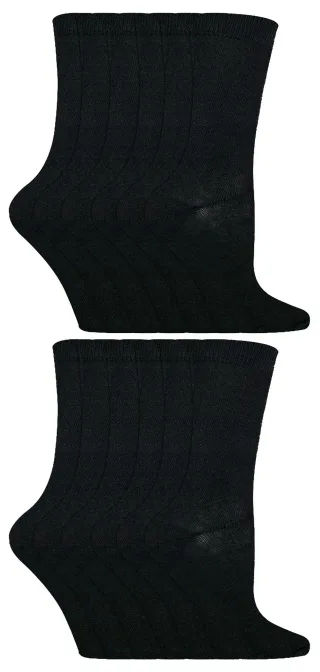 Sock Snob - 12 Paires Chaussettes Bambou Enfants Été Ecole | Garçons et Filles - Noir