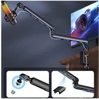 QUBEBU Mikrofonständer Mikrofon-Halterung Mikrofonarm Boom Arm Profi Universal Mic Ständer, (360° Rotation, kompatibel mit Blue Yeti, Snowball, HyperX, 75 cm, mit 3/8'' und 5/8'' Adapter, für Game Streaming Podcast Broadcast), für Profis Podcast Star