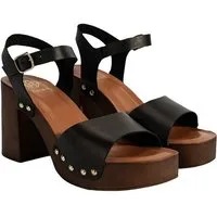 Desa Damen-Ledersandalen – Plateauabsatz, Schnallenverschluss Slipper