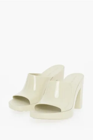 GLEAM Sandalen mit Absatz aus Gummi, 10 cm, in Weiß