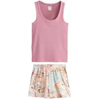 Next Pyjama Schlafanzug mit geripptem Trägertop und Shorts (2 tlg)