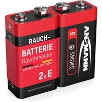ANSMANN AG Rauchmelder Alkaline Batterie 9V E-Block, 2 Stück Batterie