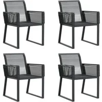 vidaXL Gartenstuhl Gartenstühle 4 Stk. Schwarz Poly Rattan (4 St)