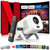 XGODY Native 1080p Projektor 4K Mit Netflix Zertifizierung(AutoFokus) Mini Beamer (450 lm, 1500:1, 3840 x 2160, 1920x1080 px, mit Automatische Trapezkorrektur, WiFi 6+BT 5.4, Sprachsteuerung)
