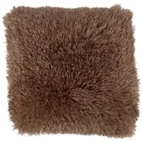 SCHÖNER LEBEN. Fellkissen Kuschelkissen Frieda Flokati Schaffell-Optik taupe 45x45cm