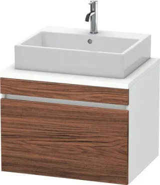 Duravit DuraStyle Konsolenwaschtischunterbau wandhängend Nussbaum dunkel & Weiß Matt 700x548x512 mm  DS531102118