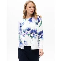 Passioni 2-in-1-Strickjacke Twinset mit Blumen Muster
