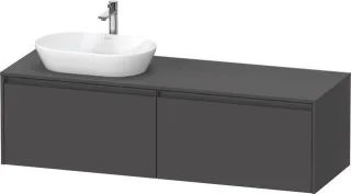 Duravit Ketho.2 Konsolenwaschtischunterbau wandhängend Graphit Matt 1600x550x459 mm - K24889L4949000 K24889L49490000