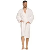 Vossen Unisex-Bademantel Dallas, ideal für Sauna & Spa, Hotelbademantel, Morgenmantel, Kurzform, Webvelours, Kimono-Kragen, Gürtel, für Damen & Herren, reine Baumwolle, mit Kimono-Kragen