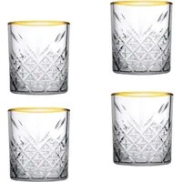 Pasabahce Gläser-Set Timeless GOLDEN TOUCH 4er Glas 345cc, 4-tlg., Glas