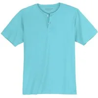 redfield Rundhalsshirt Redfield Henley T-Shirt Übergröße helltürkis Bruce