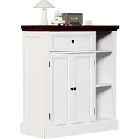 oyajia Badkommode Badezimmerschrank mit Schublade & verstellbaren Einlegeböden (Unterschrank Badschrank Badezimmermöbel, 75 x 30 x 80 cm)