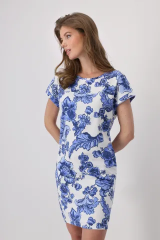 monari - Kleid mit Blumenmuster denim blue gemustert - Gr. - 38