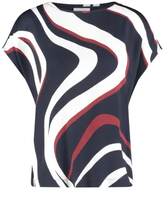 GERRY WEBER Collection - T-Shirt mit Allover-Print blau - Gr. - 42
