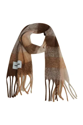 Smith&Soul - knit scarf beige print - Gr. - ONE SIZE