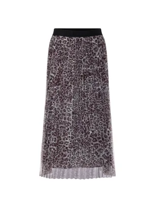 Marc Cain Sports - Plissee-Rock mit Leo Print rhododendron - Gr. - 34