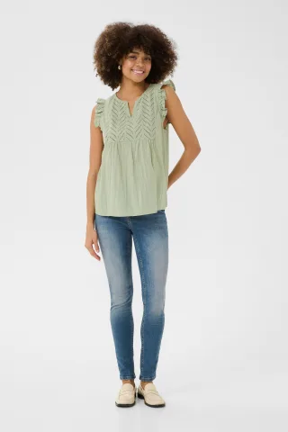 Ärmellose Bluse Relaxed fit Seagrass pale green
