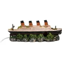 Europet-Bernina Aquariendeko Aquariumdekoration Schiffswrack Titanic mit Ausströmer