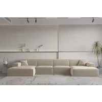 Fun Möbel Wohnlandschaft U-Form CELES PREMIUM Stoff Ascot Bukla oder Opera Velvet, Breite 379 cm, inkl. 2 Zierkissen