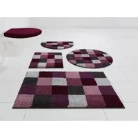 Grund Badematte Mosaik, Badvorleger, Badezimmer Teppich, sehr weich, Höhe 20 mm, rutschhemmend beschichtet, fußbodenheizungsgeeignet, Kunstfaser, rechteckig, angenehm weich, auch als 3 teiliges Set erhältlich, Made in Europe
