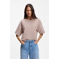 BOSS ORANGE Kurzarmpullover Fouetta Premium Damenmode Baumwoll-Woll-Mix, Relaxed Fit