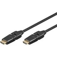 High-Speed-HDMI 360° Kabel schwarz/gold, mit Ethernet, 3 m
