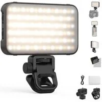 Neewer Videoleuchte N15 Einsteiger-Version Magnetisches Selfie Licht für iPhone, CRI80, mit Kaltschuh und Klemme, 2000mAh, Fotolicht für Make up Laptop