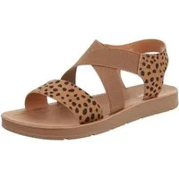 Ital-Design Modische Sommer-Sandalen mit verstellbaren Riemen Riemchensandalette (89542919) Flach Riemchensandalen in Braun