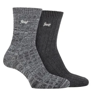 Womens Walking Boot Socken | Jeep | 2 Pack High Performance Polyester Running Socken - Charcoal / Slate