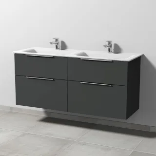 Sanipa 3way Waschtischunterbau zu Ideal Standard Connect Air Waschtisch mit 4 Auszügen, Graphit-Matt UP6441B