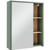 Vicco Badezimmerspiegelschrank Viola, Grün/Artisan, 60 x 75 cm mit offenen Regalen (1-St)