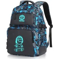 TAN.TOMI Schulrucksack Rucksack Jungen Schulrucksack Mädchen Teenager Jugendliche Daypacks, Kinder Reflektierender Schultasche Outdoor Camping Groß Schulranzen