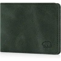 Brown Bear Geldbörse 8061 - mit 6 Kartenfächern und RFID-Schutz, aus Echtleder Farbe Olive-Vintage