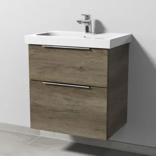 Sanipa 3way Waschtischunterbau zu Geberit iCon Light Waschtisch mit 2 Auszügen, Eiche-Nebraska UM57137