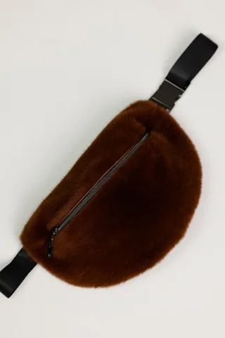 monari - Flauschige Kunstfell-Gürteltasche whisky - Gr. - OS