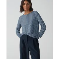 OPUS 3/4-Arm-Shirt Printshirt SUSTA Regular aus fließender Viskose