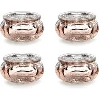 partydeco Kerzenhalter, Teelichtgläser 6x3cm roségold 4er Set