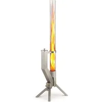 Gardenflare Gartenkamin /Feuerrohr elegante Edelstahl Feuersäule und Pelletfackel, Elegantes Design & Premium-Qualität