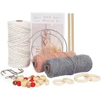OSTWOLKE DIY Makramee Kit Makramee Cord für Anfänger Erwachsene mit Anleitung Bastelgarn, (1-St)