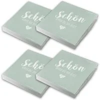 itenga Papierserviette itenga 80x Serviette Schön dass du da bist eukalyptus Set