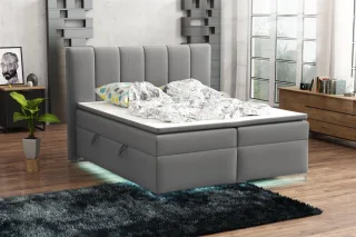 Boxspringbett Schlafzimmerbett ANGEL 200x200cm inkl.Bettkasten/ LED