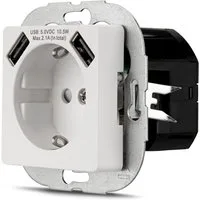 REV Ritter GmbH Steckdose REV Ritter Schuko Steckdosen 2x USB & Kindersicherung, Steckdose weiß