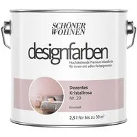 SCHÖNER WOHNEN FARBE Wand- und Deckenfarbe Dezentes Kristallrosa Nr. 20, Tropf- und spritzgehemmt, Konservierungsmittelfrei