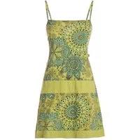 Vishes Minikleid Sommerkleid Damen Bedruckt Spaghettiträger Jersey Baumwolle Alternative Mode, Boho, Hippie, Ethno, Festival