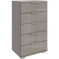 Wimex Hochkommode 5 Schubladen, SAHARAGRAU - 49x102x41cm (BxHxT)
