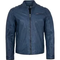 Jilani Lederjacke Riga-6 Jilani Collection - Herren Lederjacke Lammnappa blau