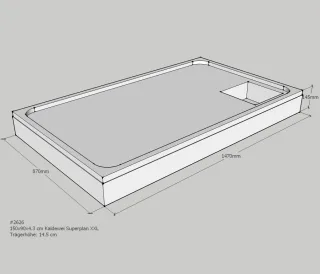 Neuesbad Wannenträger für Kaldewei Superplan XXL 150x90x4,3 SD21053